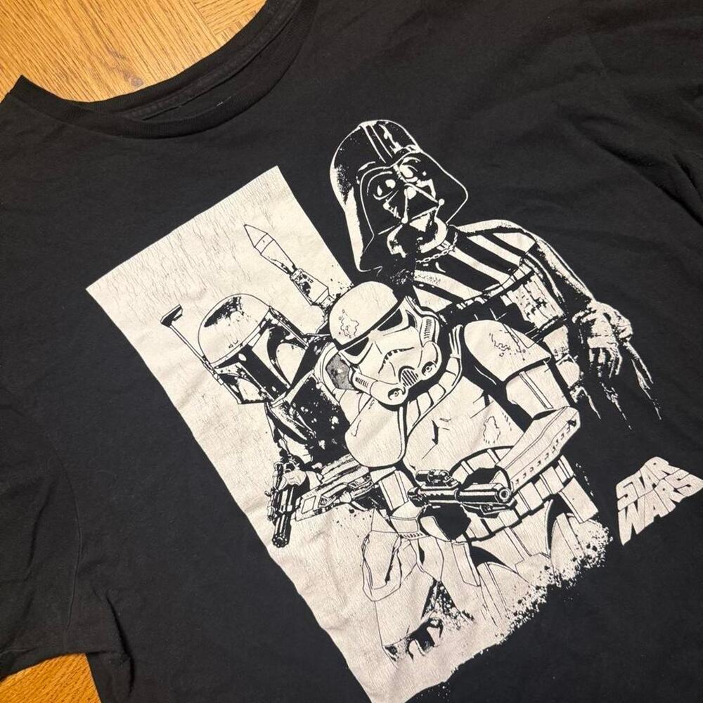 Star Wars Darth Vader Boba Fett Stormtrooper Black T-Shirt XL